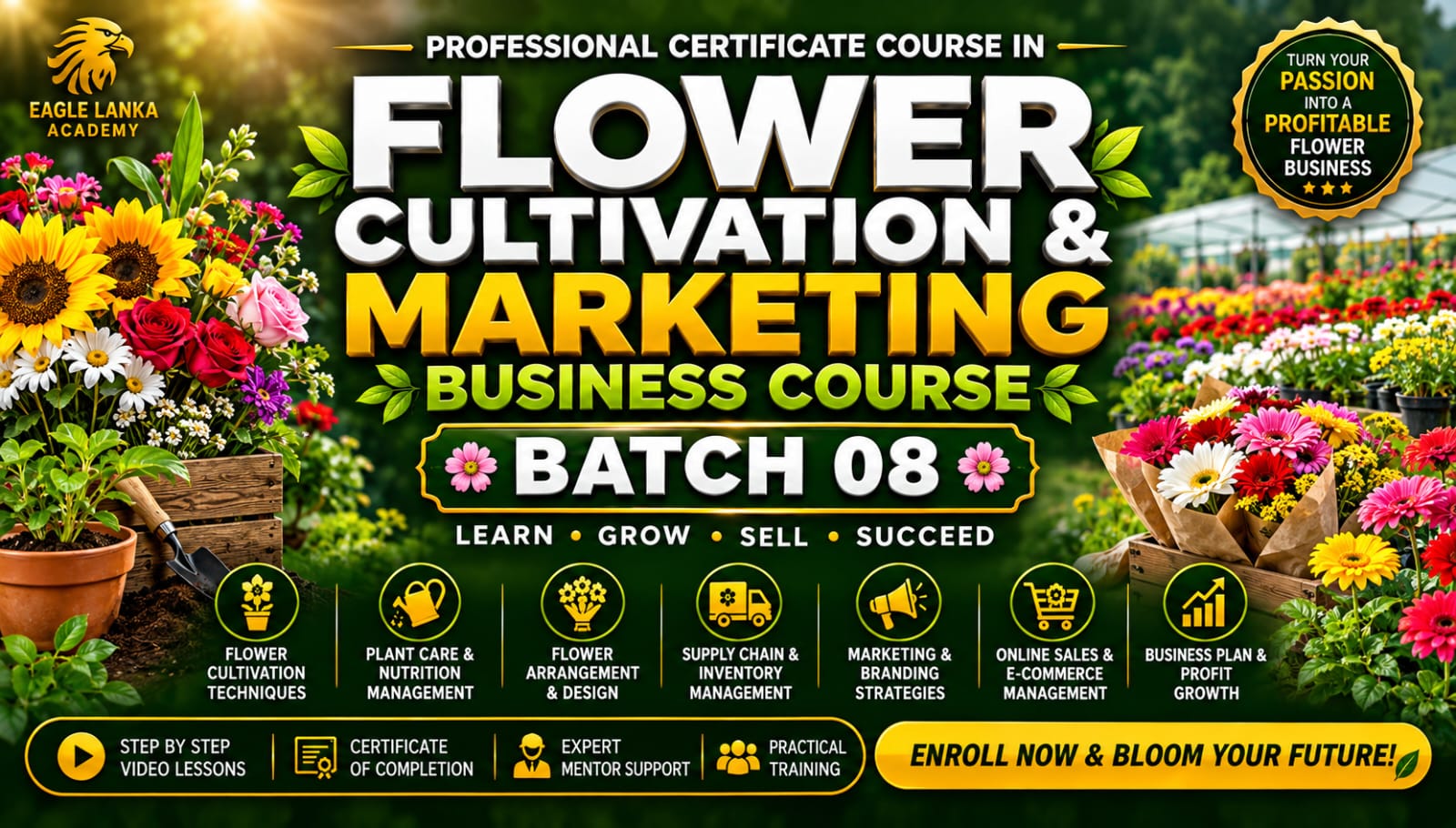 FLOWER CULTIVATION & MARKETING BUSINESS COURSE BATCH 08
